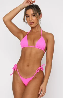 Bikini Bottoms | White Fox Boutique By The Pool Bottoms Neon Rib pink