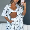 Shirts & Blouses | White Fox Boutique Cabo Cutie Button Up Shirt Scribble white