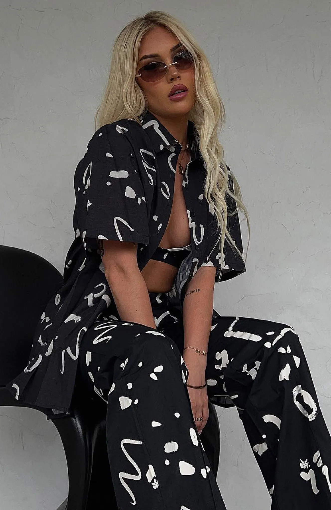 Shirts & Blouses | White Fox Boutique Cabo Cutie Button Up Shirt Scribble black
