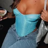 Shirts & Blouses | White Fox Boutique Canned Heat Bustier Cyan blue