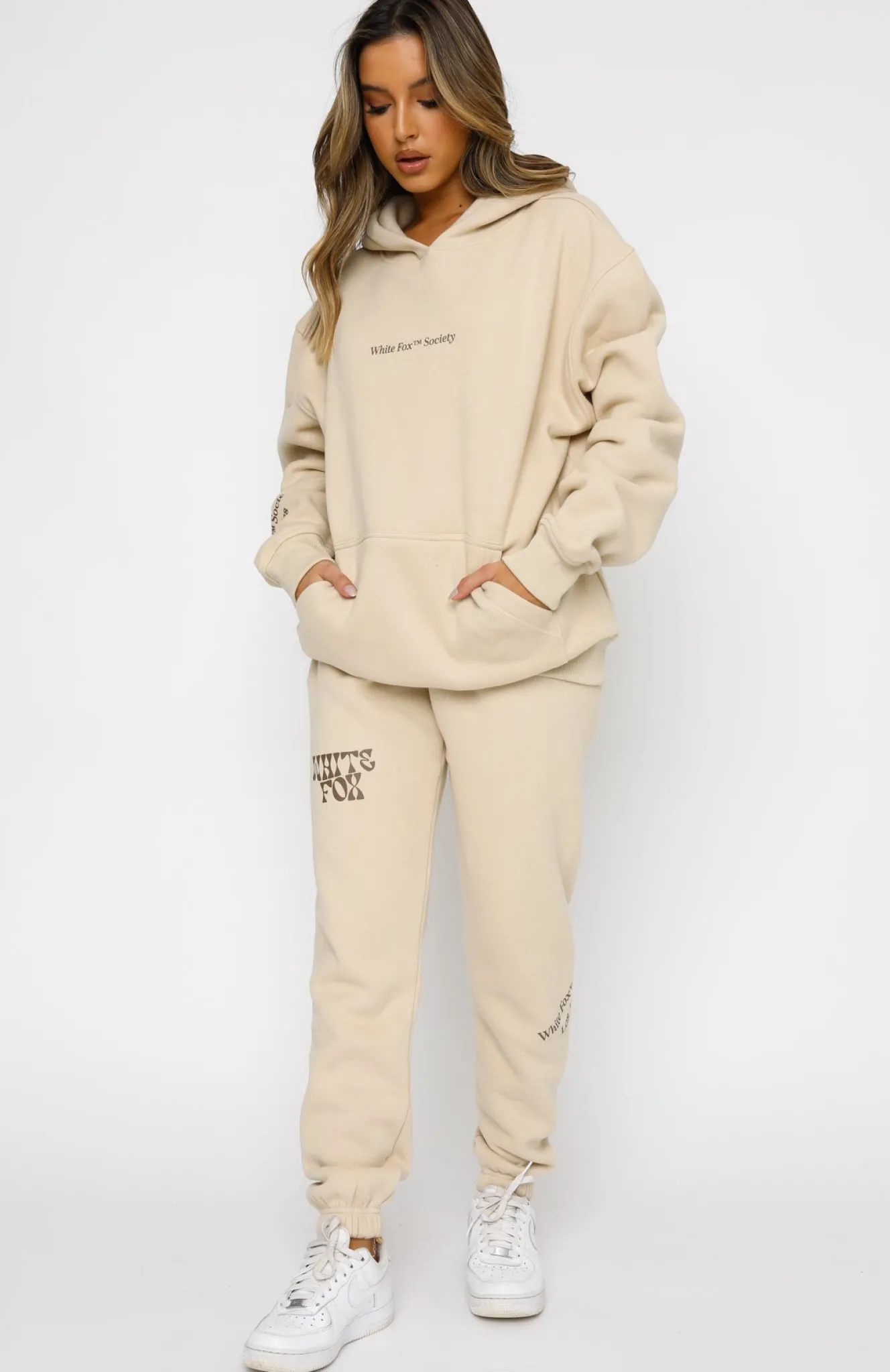 Sweatpants | White Fox Boutique Can't Get Enough Sweatpants Sand nude