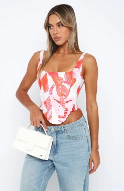 Shirts & Blouses | White Fox Boutique Can't Stop Me Bustier Pink Morpho multi