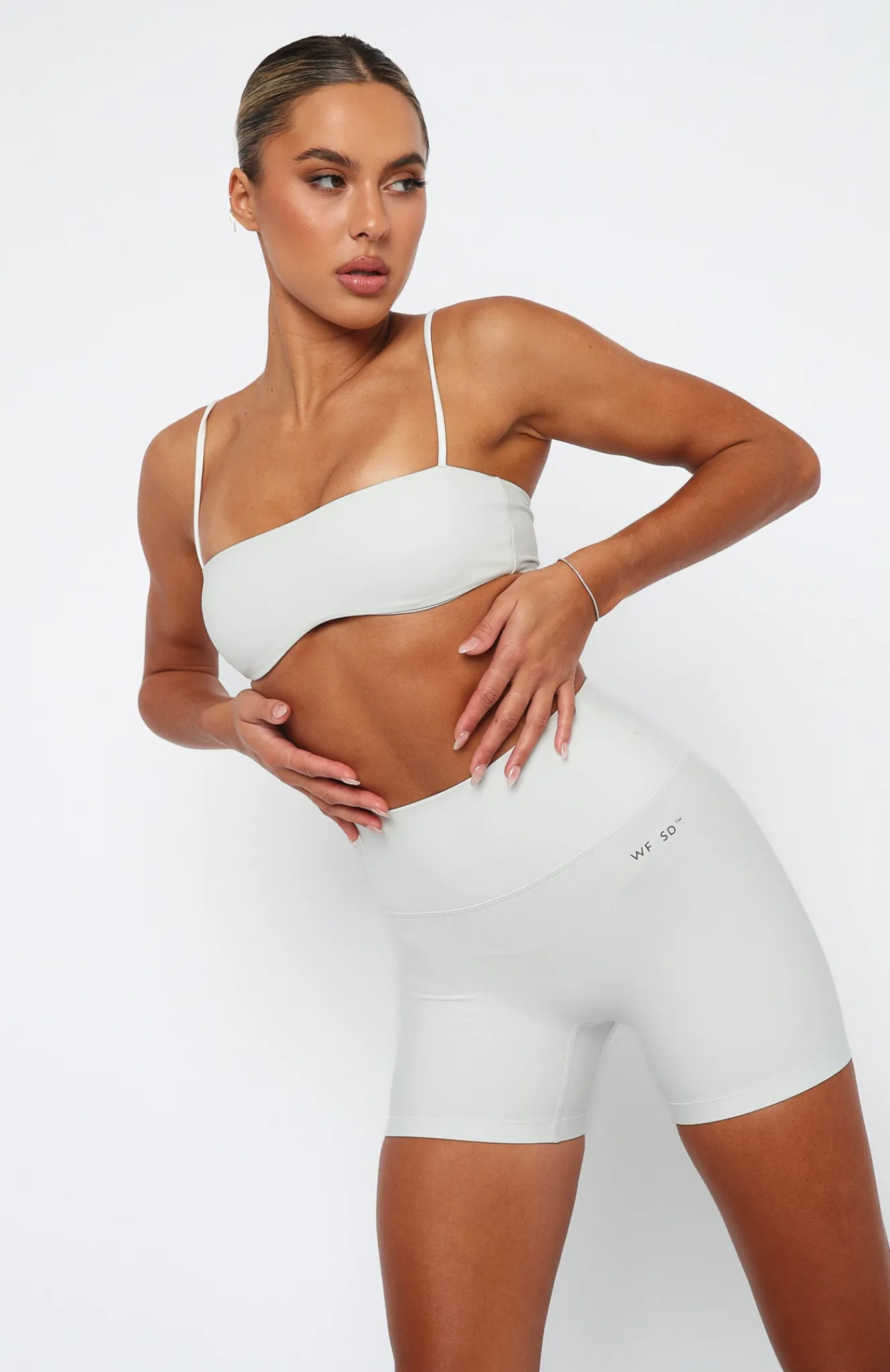 Sports Bras & Crops | White Fox Boutique Carter Bike Shorts Oyster white