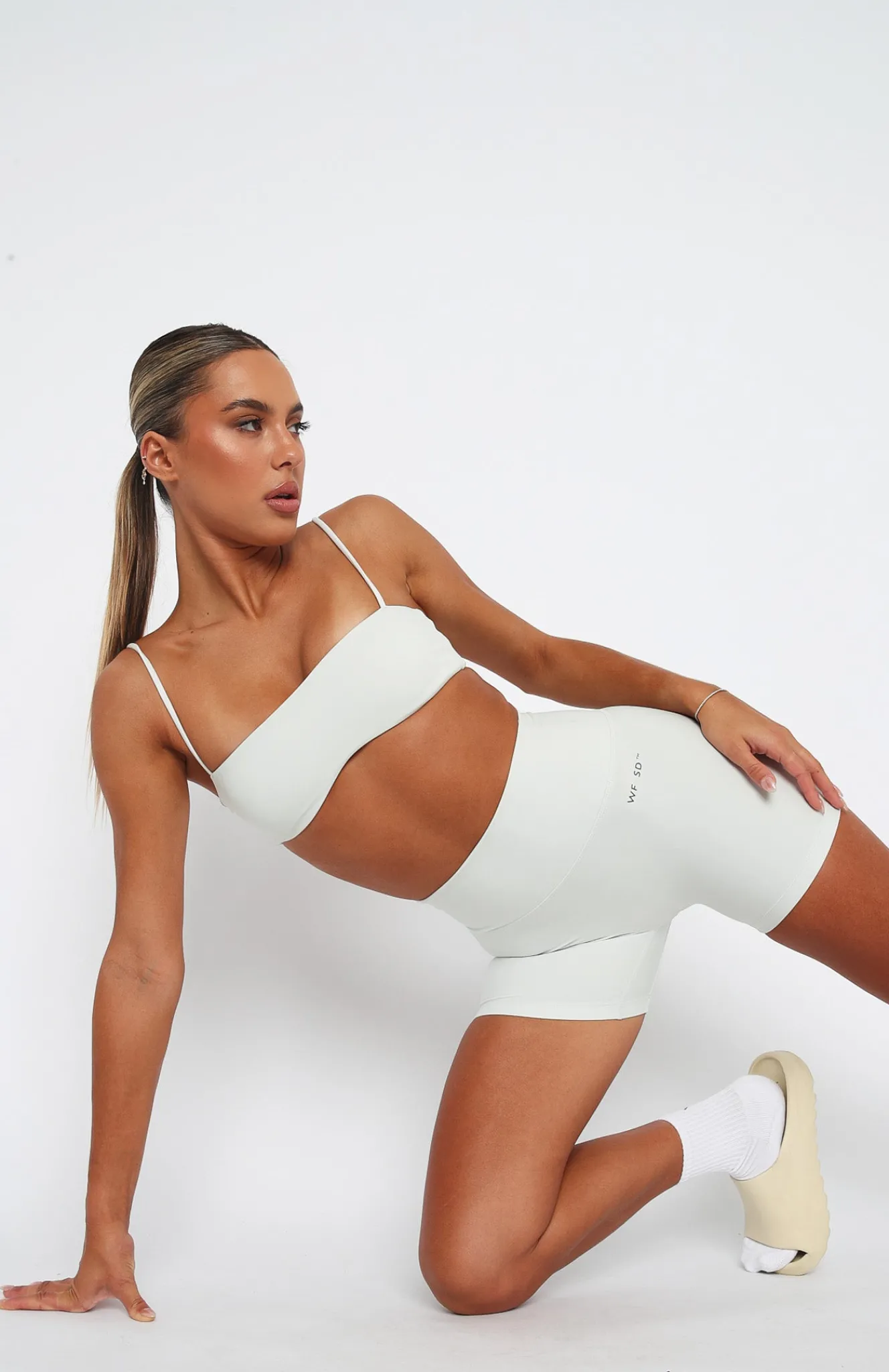 Sports Bras & Crops | White Fox Boutique Carter Bike Shorts Oyster white