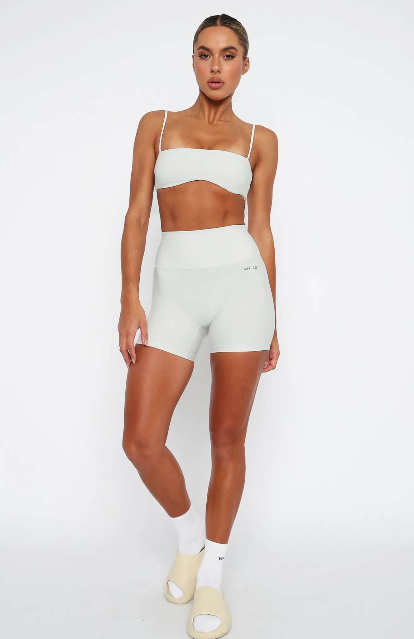 Sports Bras & Crops | White Fox Boutique Carter Bike Shorts Oyster white