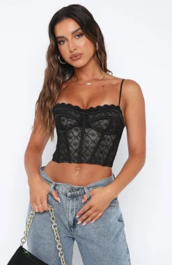 Shirts & Blouses | White Fox Boutique Chase Our Love Bustier Lace black