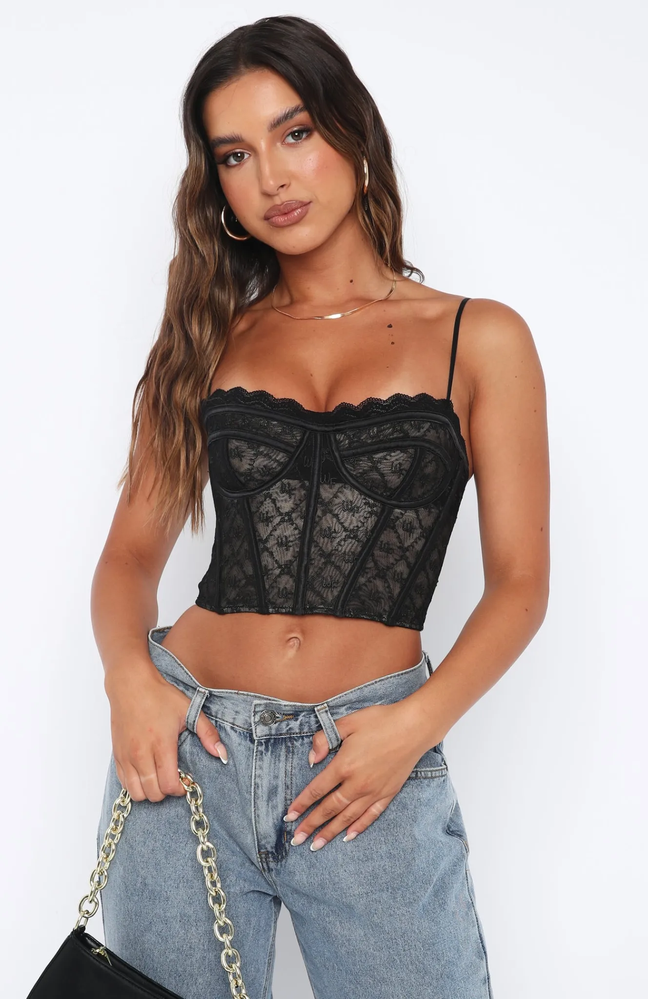 Shirts & Blouses | White Fox Boutique Chase Our Love Bustier Lace black