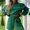Shorts | White Fox Boutique Check It Out Lounge Shorts Forest green