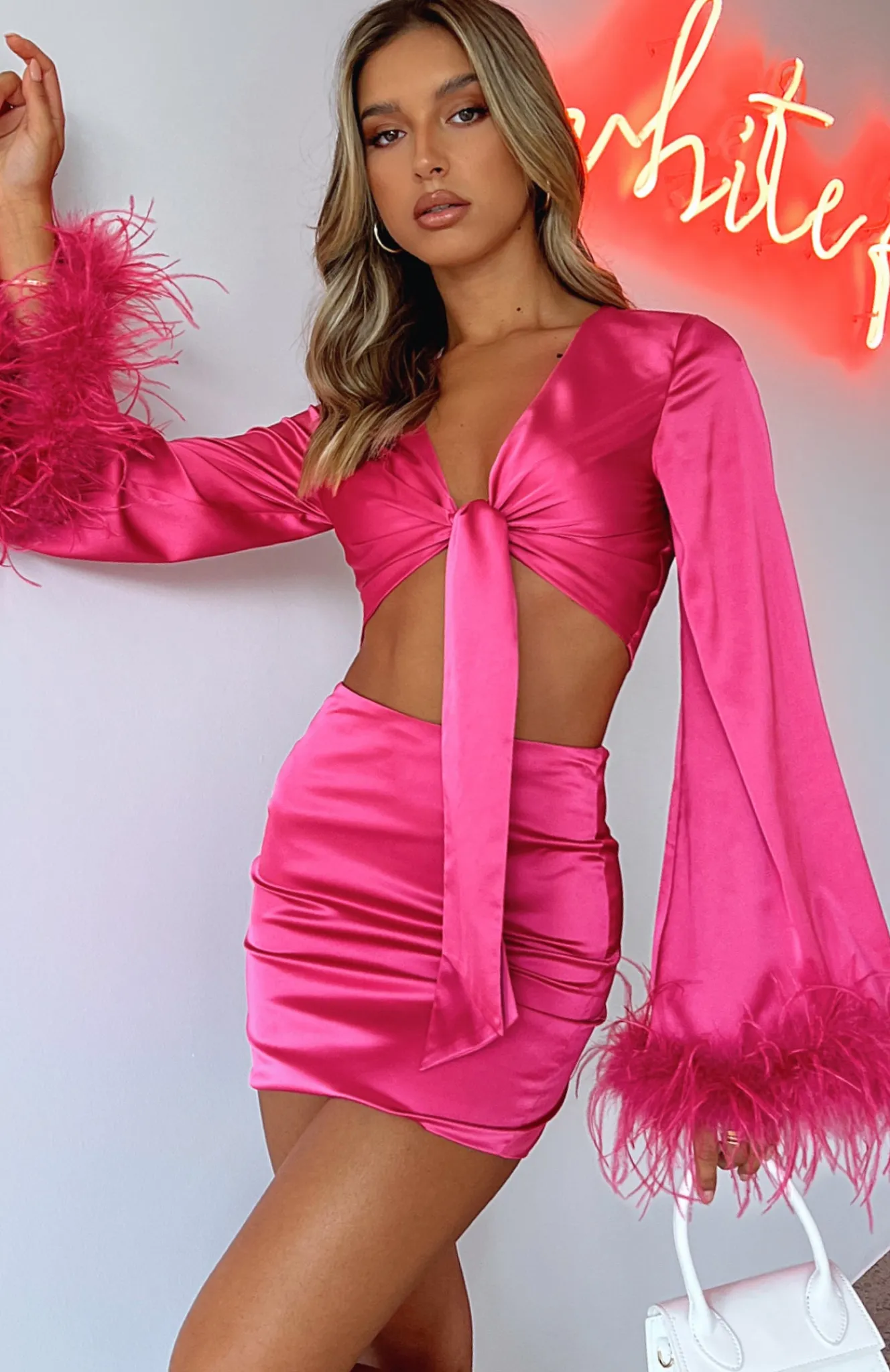 Restocked | White Fox Boutique Classic Moment Mini Skirt Hot pink