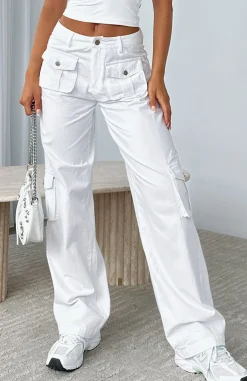 Pants | White Fox Boutique Clear My Mind Cargo Pants white