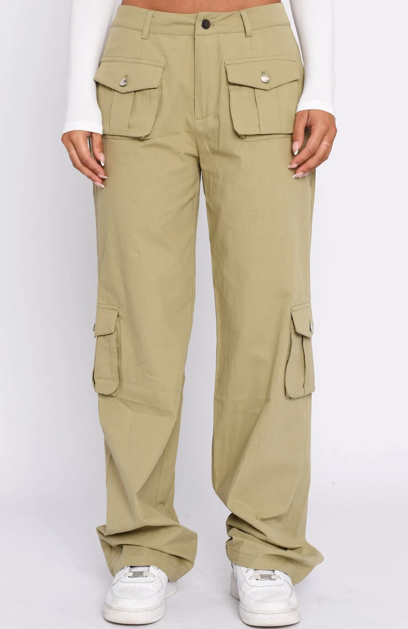Pants | White Fox Boutique Clear My Mind Cargo Pants Khaki green