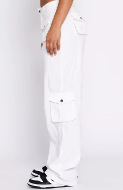 Pants | White Fox Boutique Clear My Mind Cargo Pants white