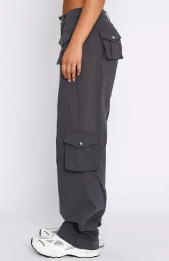 Pants | White Fox Boutique Clear My Mind Cargo Pants Charcoal grey