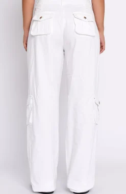 Pants | White Fox Boutique Clear My Mind Cargo Pants white