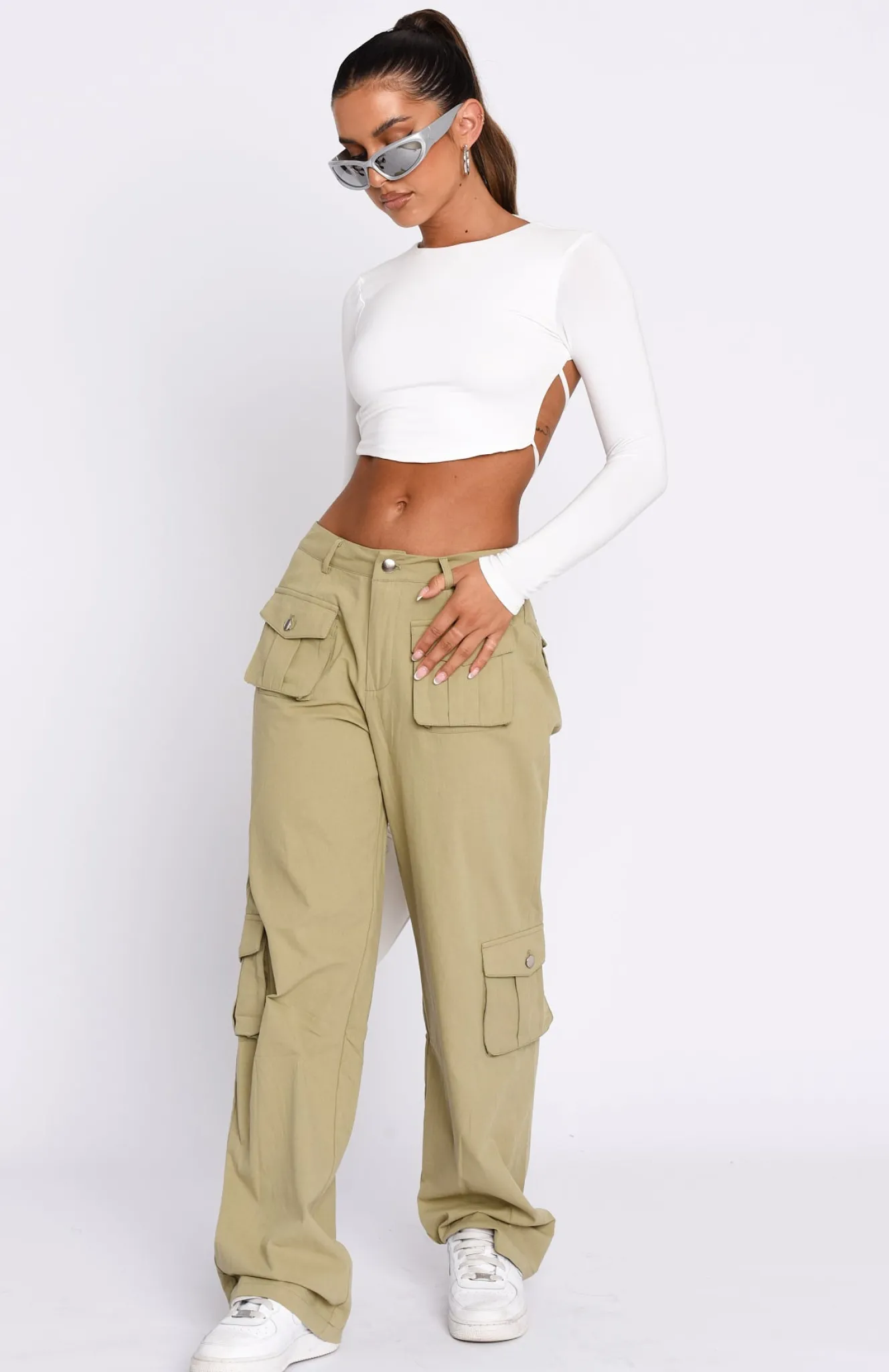 Pants | White Fox Boutique Clear My Mind Cargo Pants Khaki green
