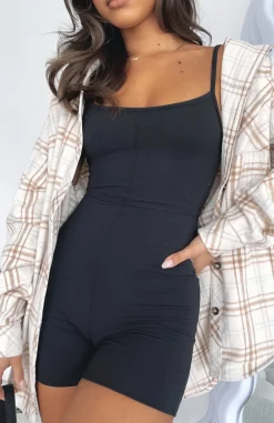 Restocked | White Fox Boutique Clearly Into You Playsuit black