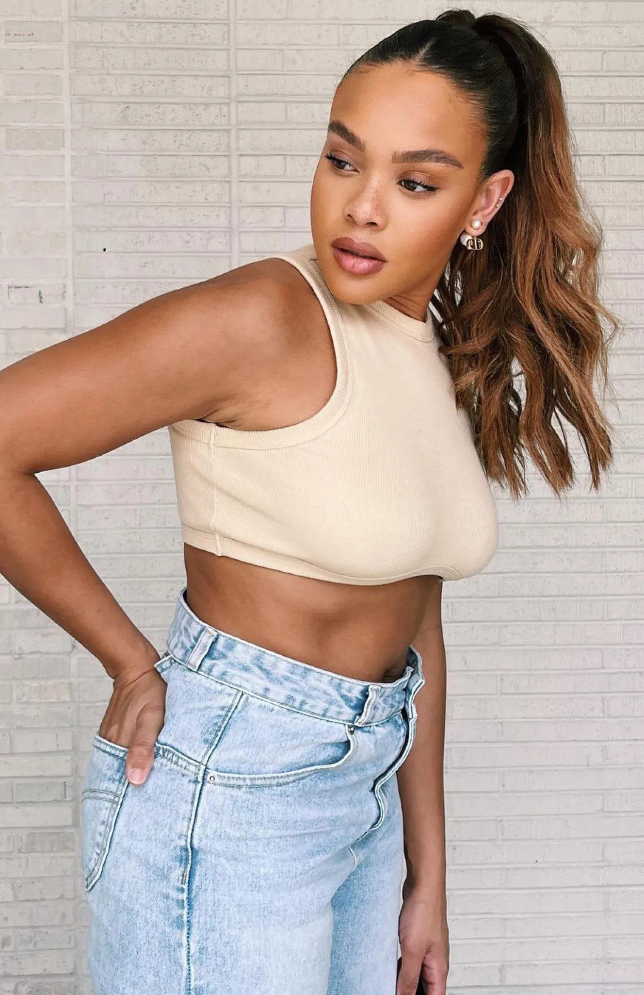 Shirts & Blouses | White Fox Boutique Commit To Me Crop nude