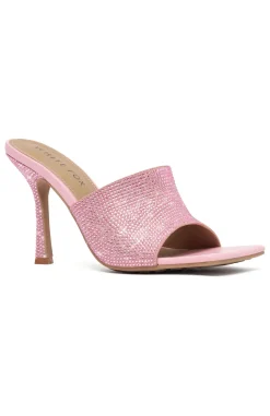 Heels | White Fox Boutique Constance Diamante Mules pink
