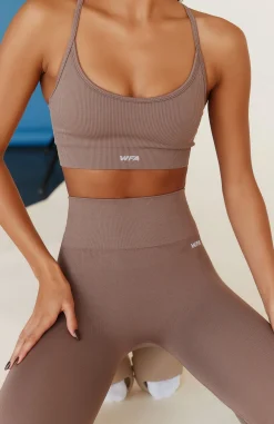 Sports Bras & Crops | White Fox Boutique Cool Off Seamless Sports Bra Cocoa brown