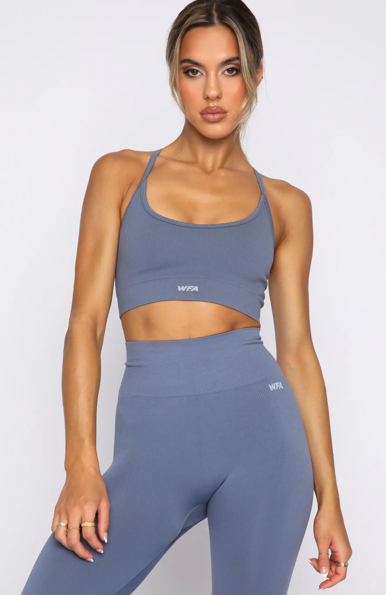 Sports Bras & Crops | White Fox Boutique Cool Off Seamless Sports Bra Steel blue