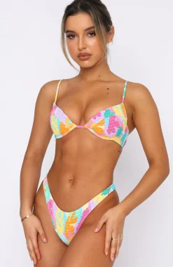 Bikini Tops | White Fox Boutique Costa Rica Bikini Top Ruche Cannes Print multi