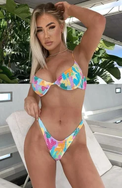 Bikini Tops | White Fox Boutique Costa Rica Bikini Top Ruche Cannes Print multi