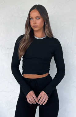 Shirts & Blouses | White Fox Boutique Counting Down Long Sleeve Ribbed Top black