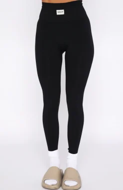 Leggings | White Fox Boutique Cross The Line Seamless High Waisted Leggings black