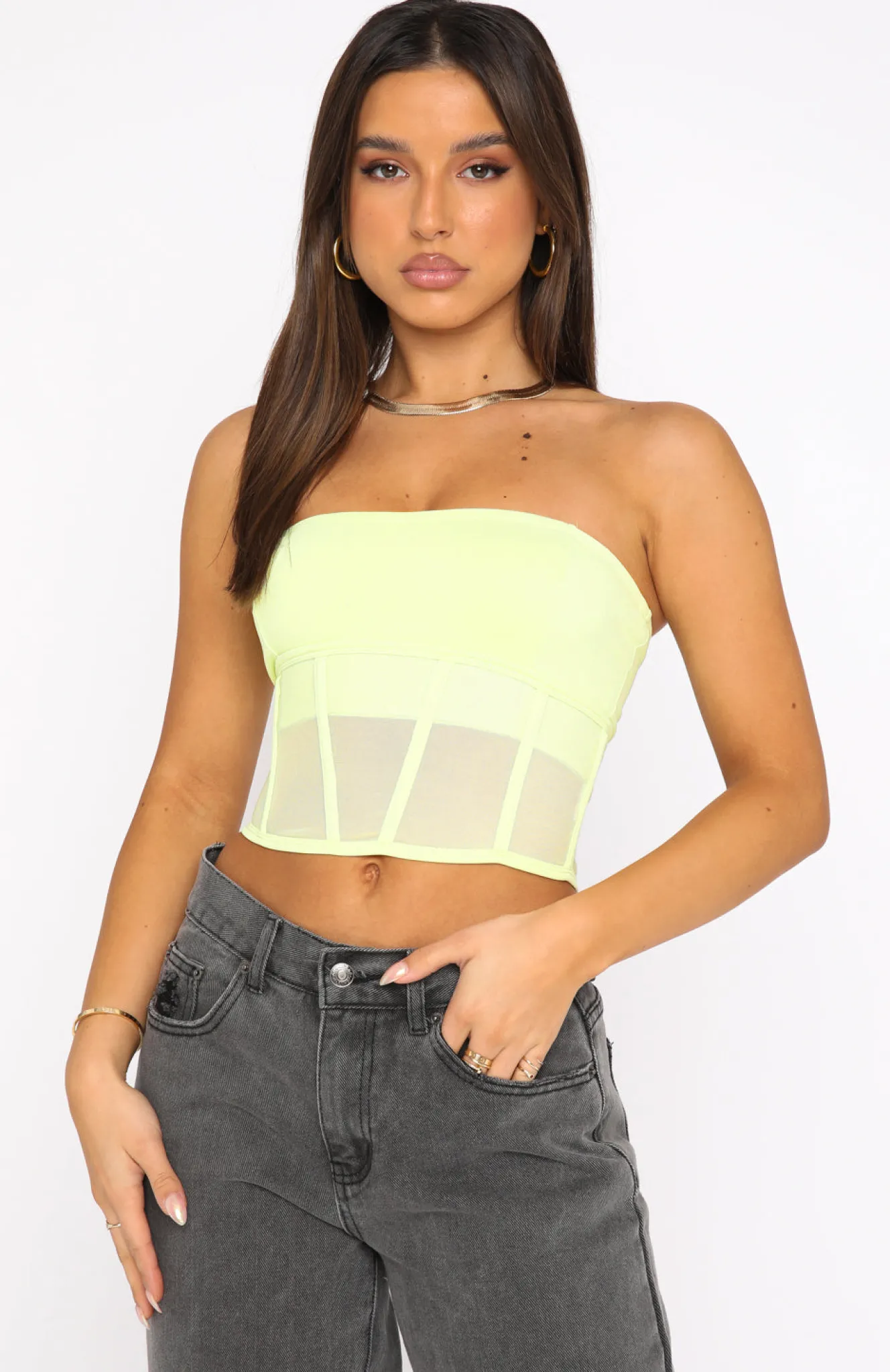Shirts & Blouses | White Fox Boutique Crossed My Mind Corset Crop Pistachio green