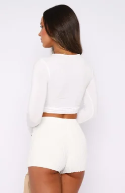 Shorts | White Fox Boutique Cut It Out Booty Shorts white