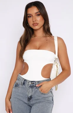Shirts & Blouses | White Fox Boutique Cutting Corners Bodysuit white