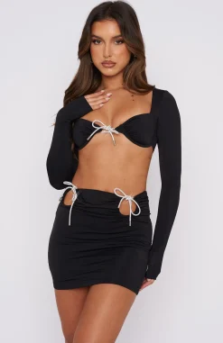Shirts & Blouses | White Fox Boutique Dance Floor Long Sleeve Crop black