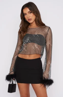 Shirts & Blouses | White Fox Boutique Day And Night Long Sleeve Crop black