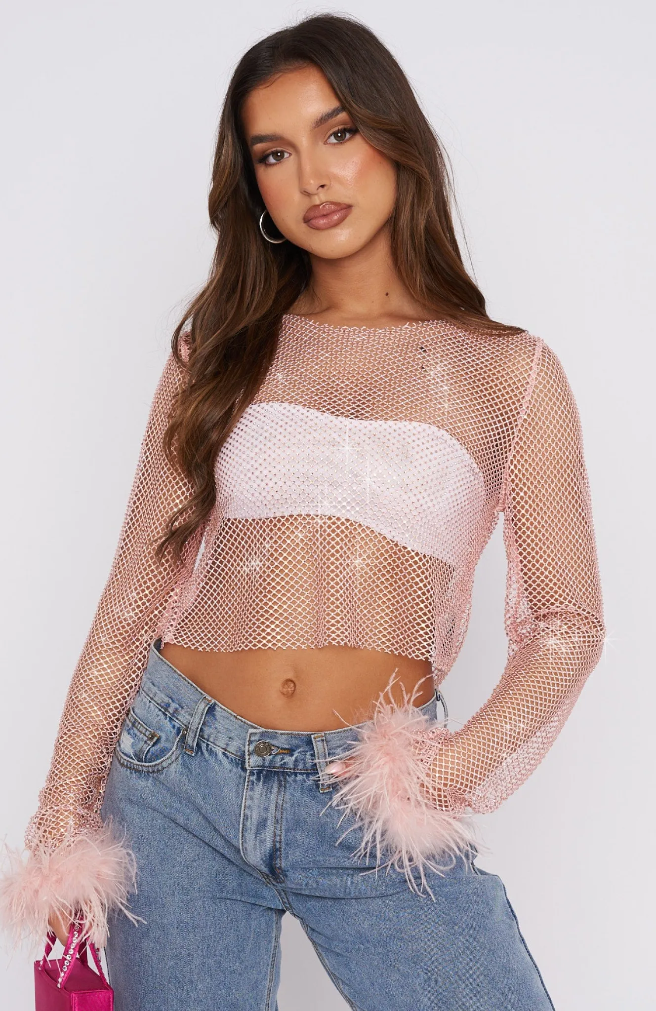 Shirts & Blouses | White Fox Boutique Day And Night Long Sleeve Crop Baby pink