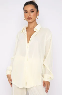 Shirts & Blouses | White Fox Boutique Destined For You Long Sleeve Shirt Cream white
