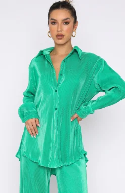 Shirts & Blouses | White Fox Boutique Destined For You Long Sleeve Shirt green
