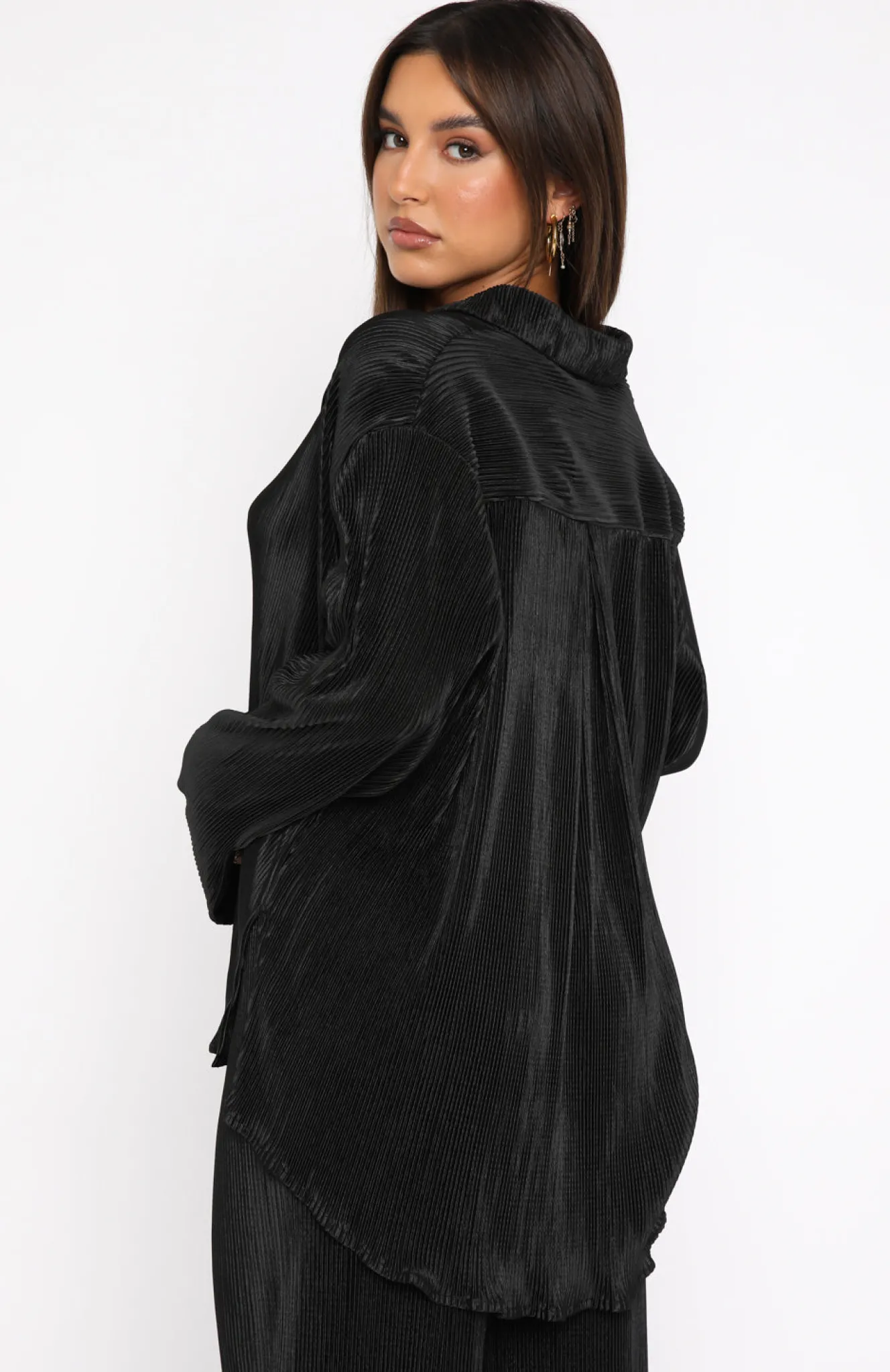 Shirts & Blouses | White Fox Boutique Destined For You Long Sleeve Shirt black