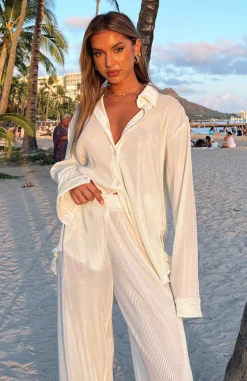 Shirts & Blouses | White Fox Boutique Destined For You Long Sleeve Shirt Cream white