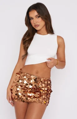 Restocked | White Fox Boutique Disco Fever Mini Skirt gold