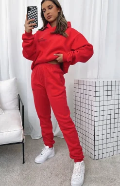 Sweatpants | White Fox Boutique Do The Most Sweatpants Chilli red