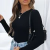Shirts & Blouses | White Fox Boutique Don't Blame Me Long Sleeve Ribbed Bodysuit black
