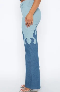Denim | White Fox Boutique Don't Let Them Pants Denim Flame blue