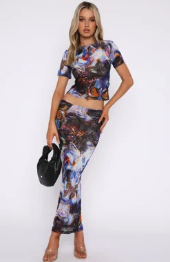 Shirts & Blouses | White Fox Boutique Don't Look Away Lace Crop Tee Butterfly blue