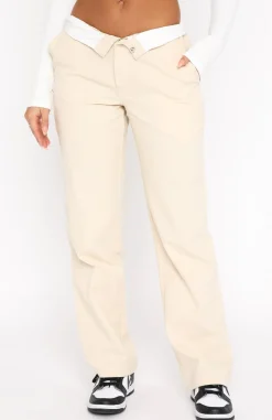Pants | White Fox Boutique Don't Mess Around Pants Cream white