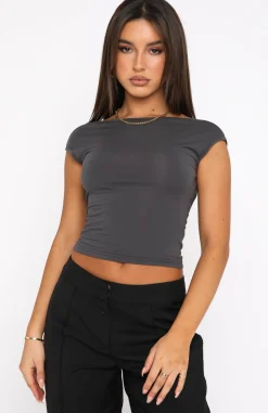 Shirts & Blouses | White Fox Boutique Double Life Tee Charcoal grey