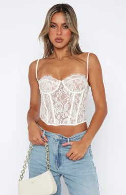 Shirts & Blouses | White Fox Boutique Dreamy Moments Lace Bustier white