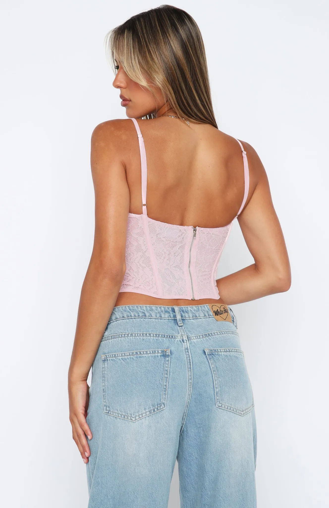 Shirts & Blouses | White Fox Boutique Dreamy Moments Lace Bustier Baby pink