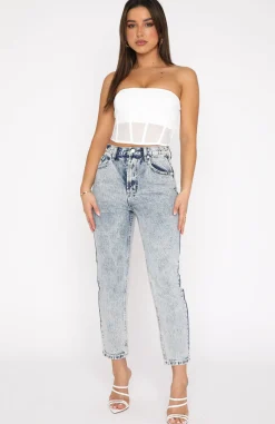 Denim | White Fox Boutique Drive Me Crazy Cropped Jeans Mid blue