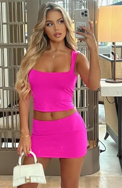 Restocked | White Fox Boutique Dynasty Mini Skirt Hot pink