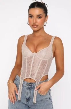 Shirts & Blouses | White Fox Boutique Enlighten Me Bustier Taupe nude